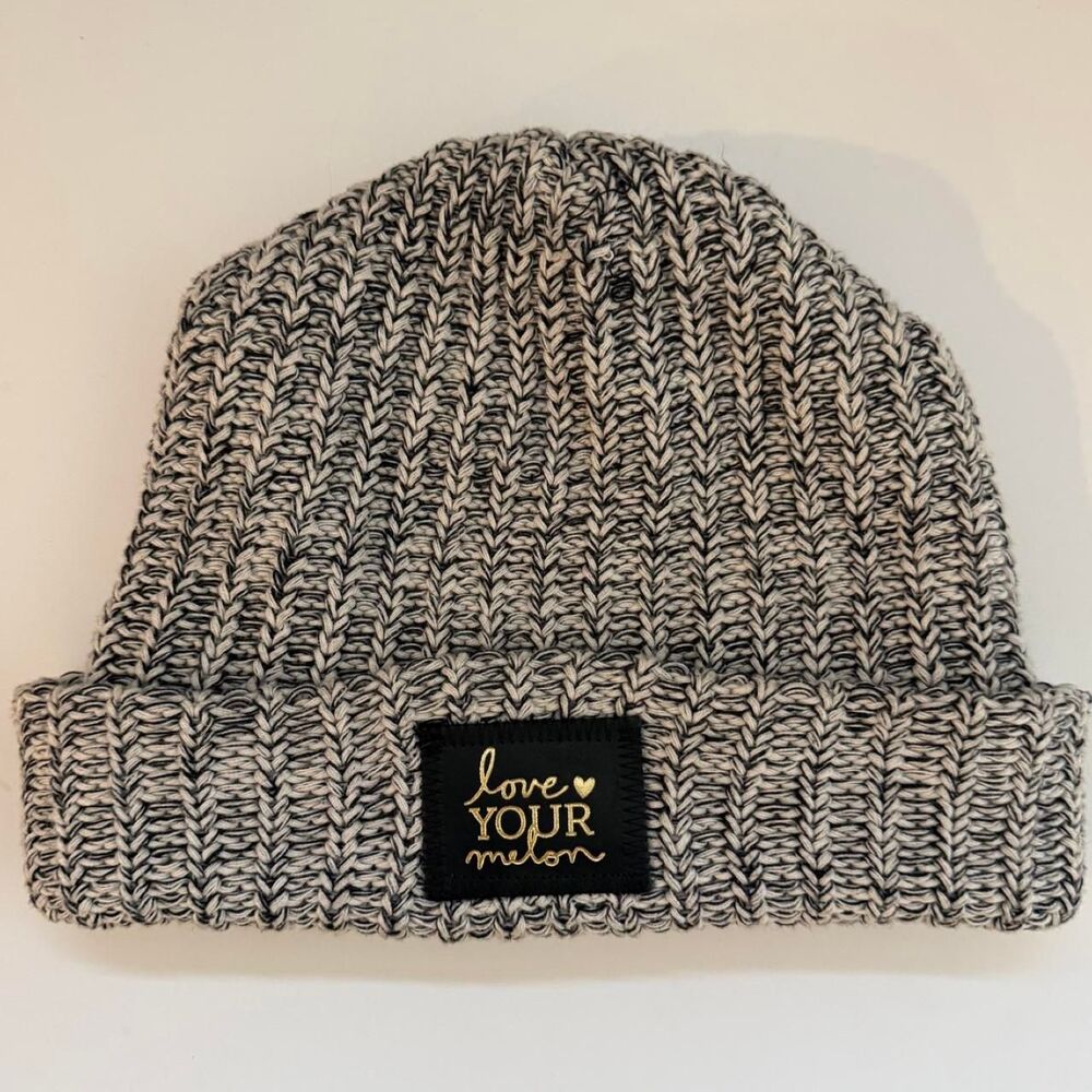 Love-your-melon Women's Grey and Black Knit Hat